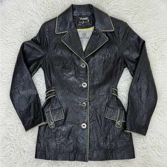 Adamo Elite by Dermod Black Women's Jacket genuine Peruzzi leather RARE